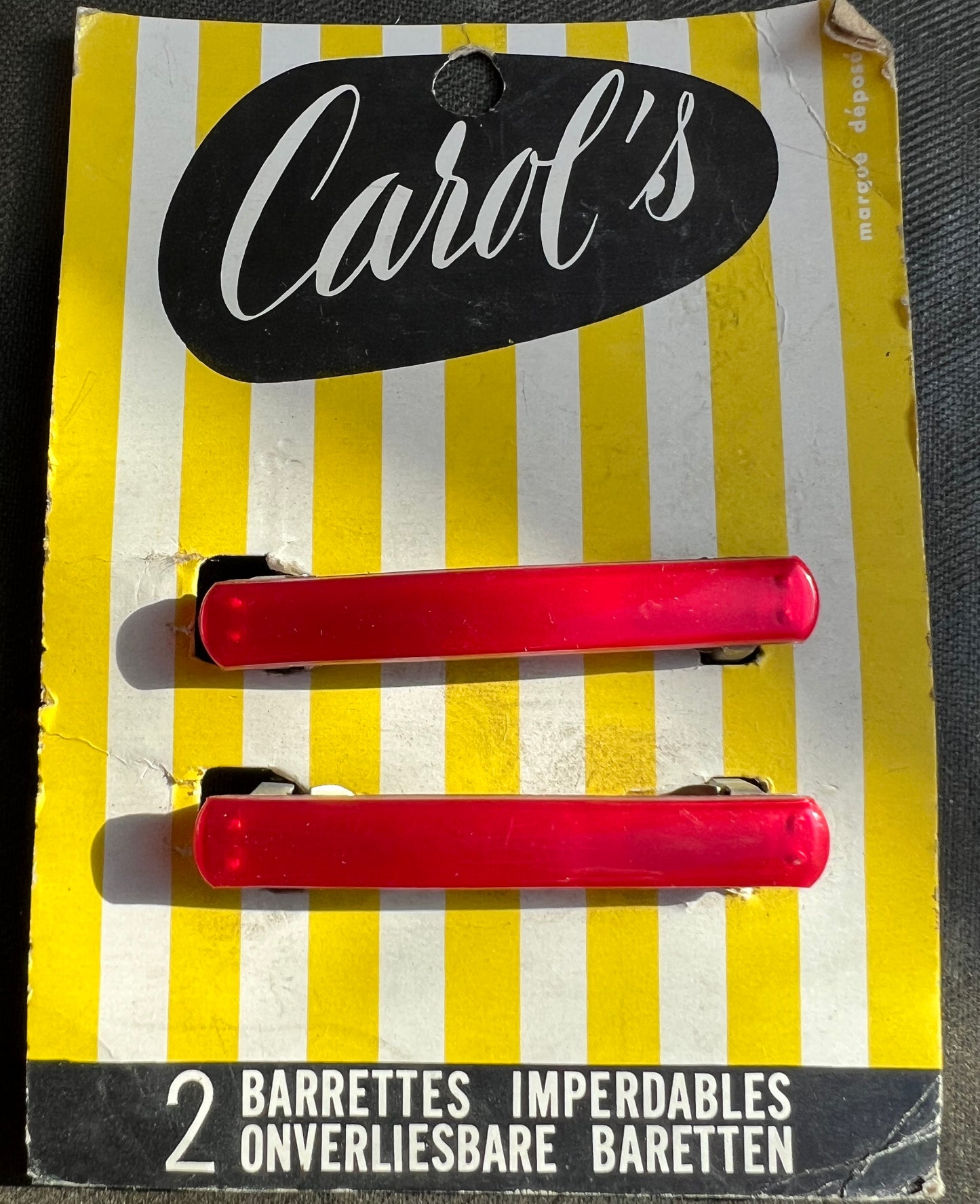 Pair of French 1950s 5cm Hair Clips - 4 colours.