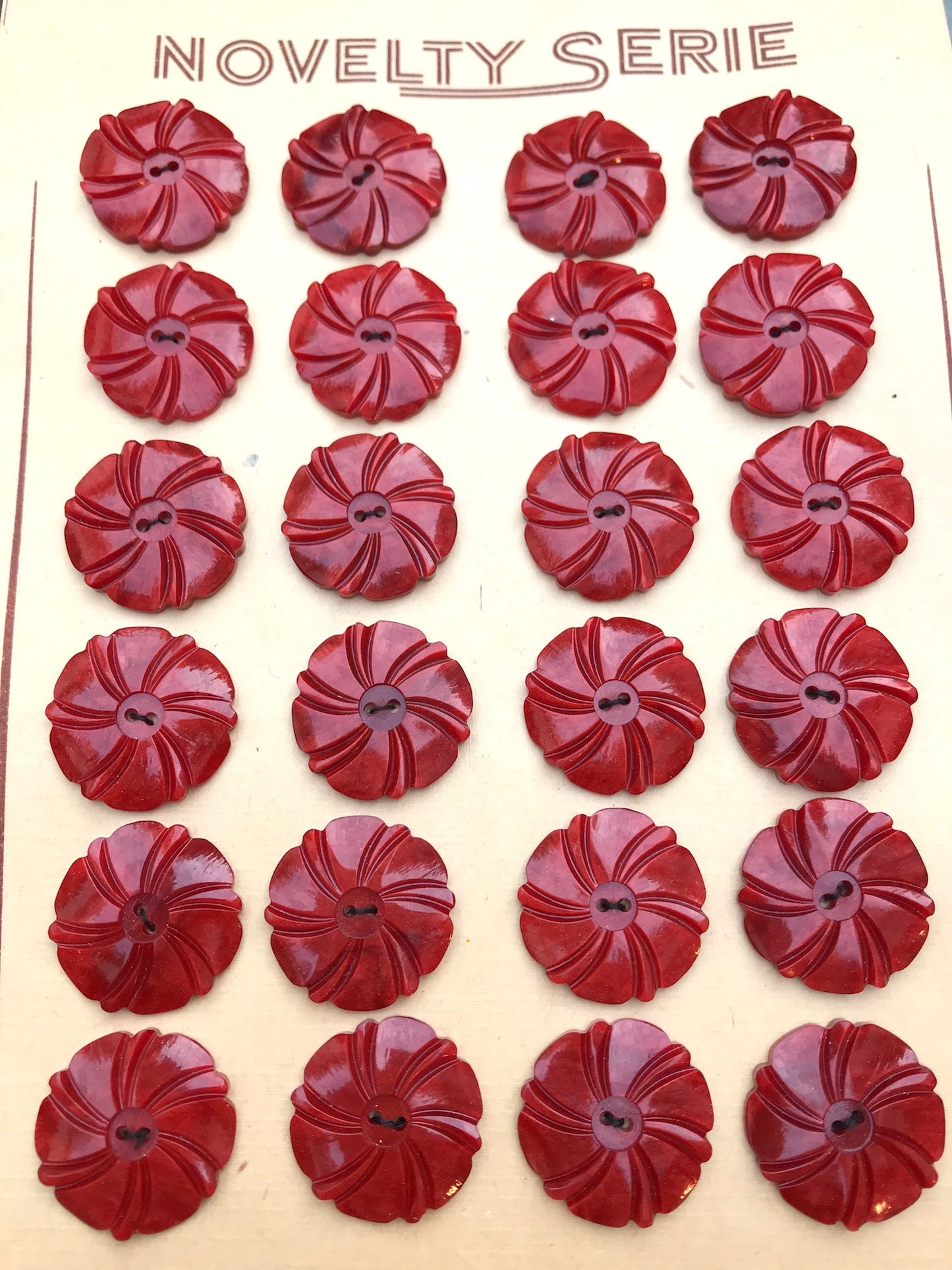 Shimmery Toffee Brown 1930s Buttons 2.2cm or 1.7cm - Lots of 6 or Sheets of 24