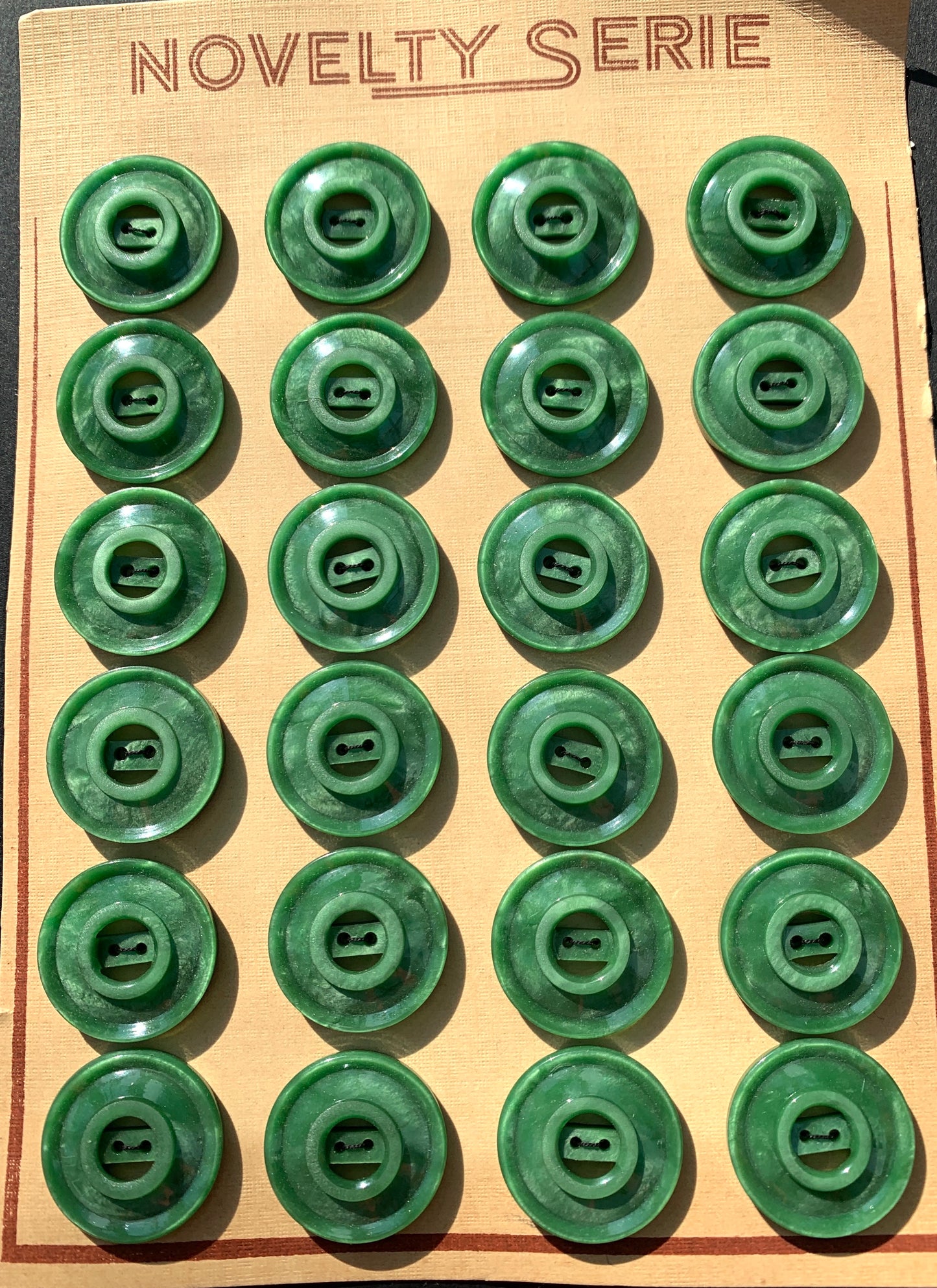 Lovely Soft Moss Green Dome Shaped Vintage 2.2cm Buttons - 6 or 24
