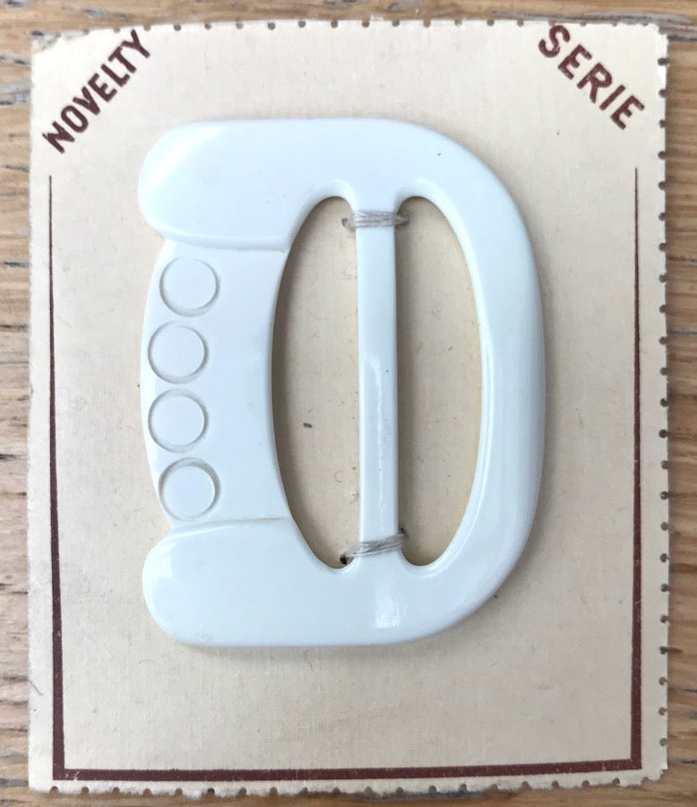 Soft White 1940s French 6cm Belt Buckle