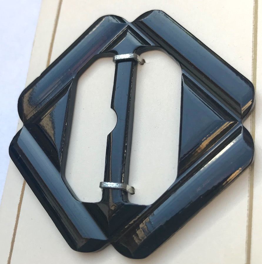 Shiny Black Vintage Deco 5.5cm Buckle