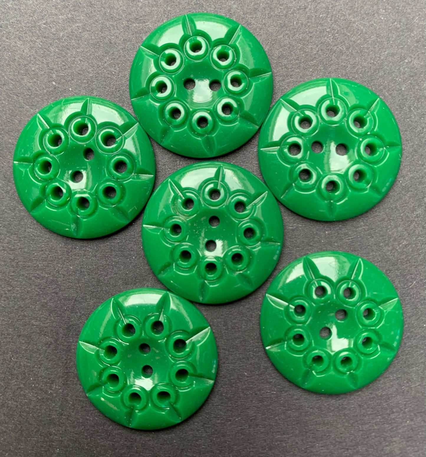 Shiny Dark Jade Green 2cm or 1.7cm Vintage Buttons