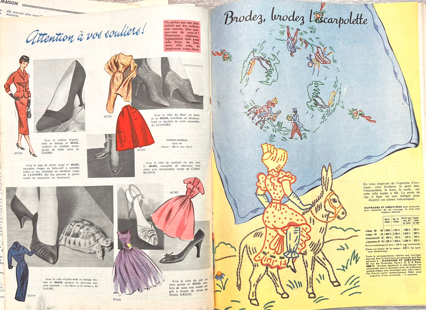 January 1957 Fashions in French Women's Magazine Le Petit Echo de la Mode