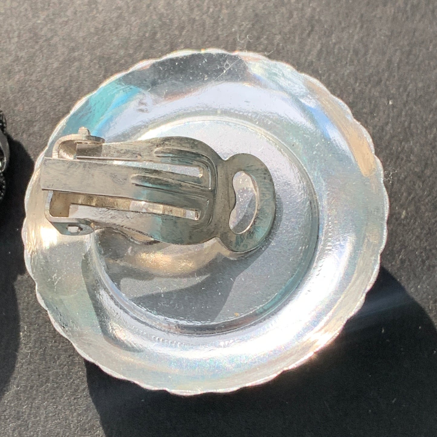 Vintage Clip On Faux Marcasite and Lucite Earrings