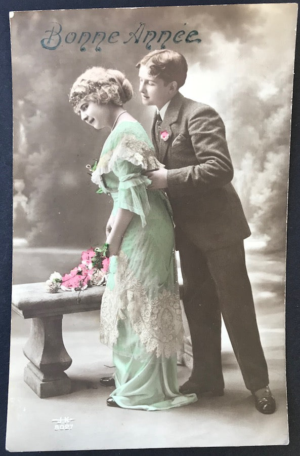 All I want for the New Year is.... French 1900s New Year Greetings Postcard