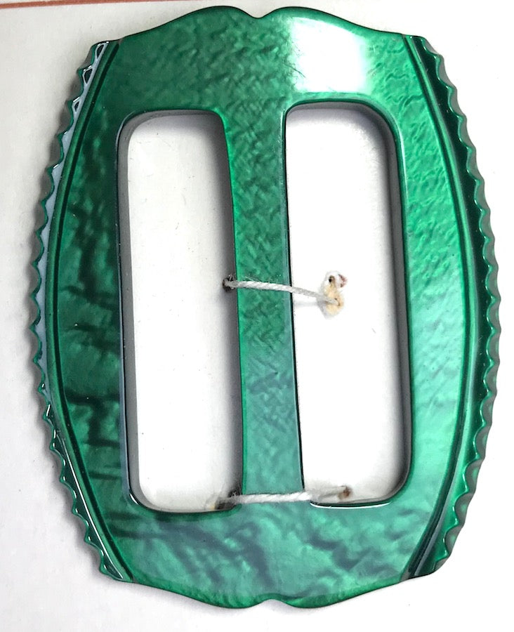 Glowing Emerald Green 1940s 4.5cm Buckle for 2.8cm Belt.