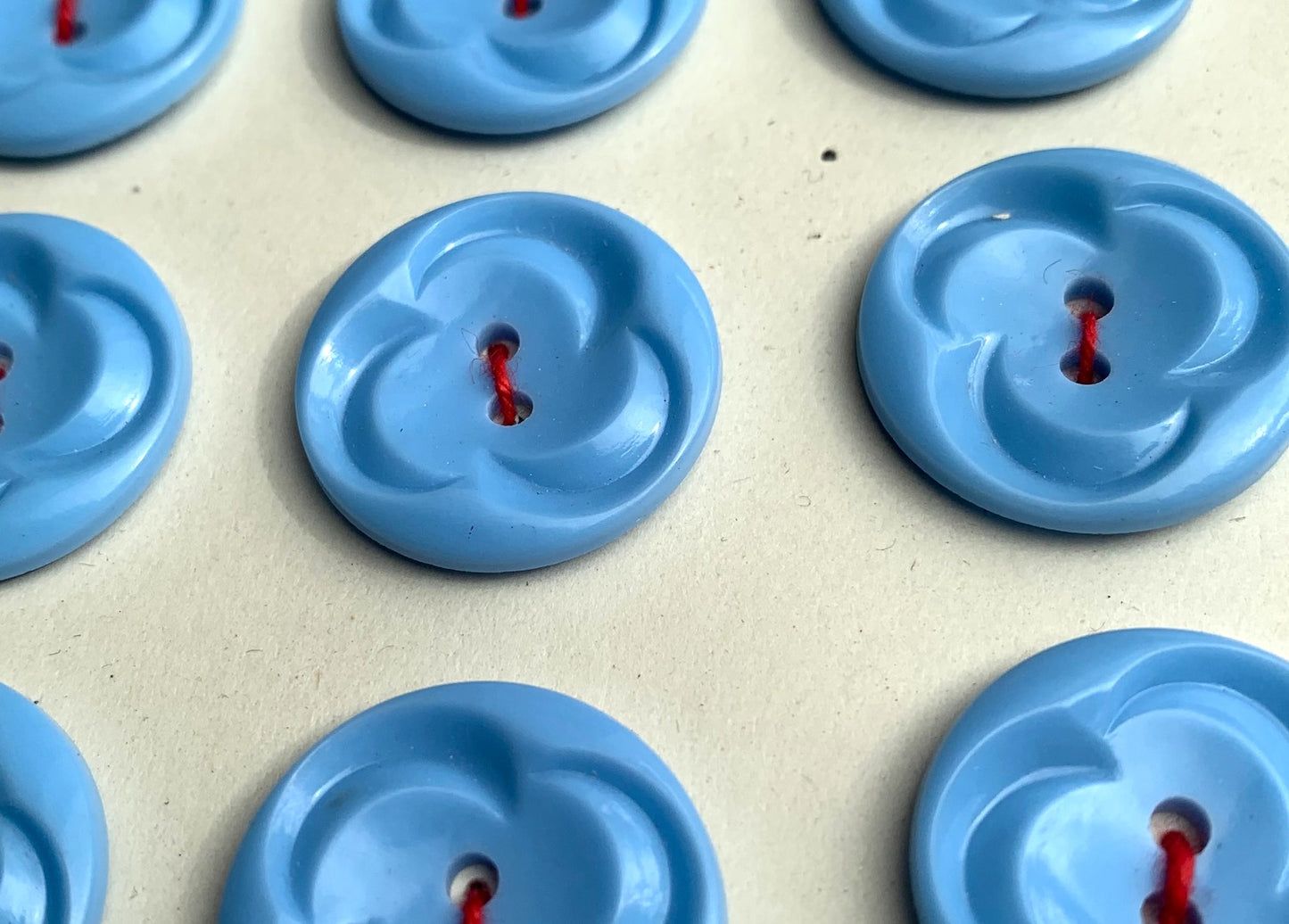 Joyful Baby Blue Vintage 2.2cm Buttons - 12 or 6 - Made in England