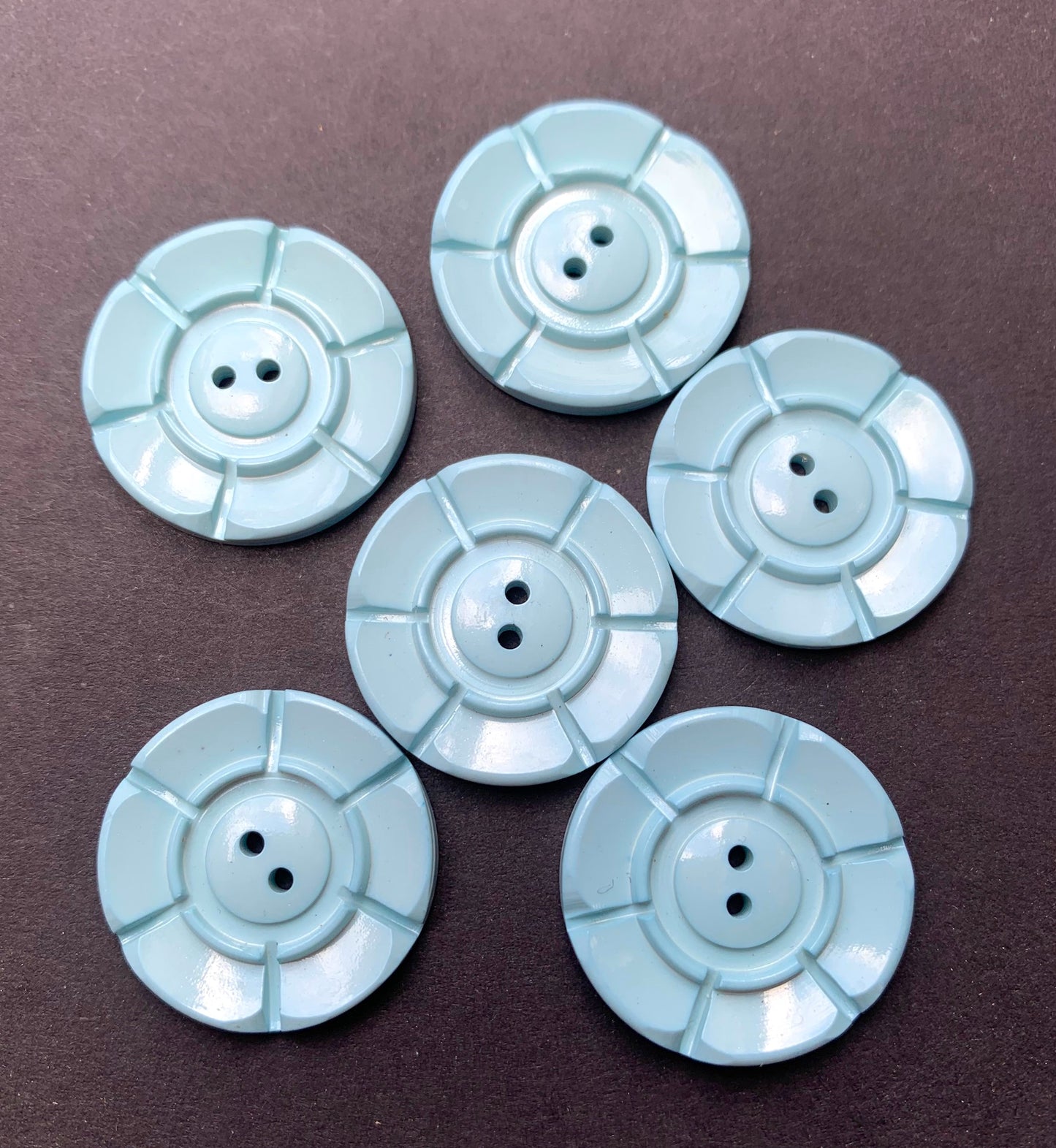 1940s Duck Egg Blue 2.2cm or 1.6cm Vintage Buttons 6 or 24