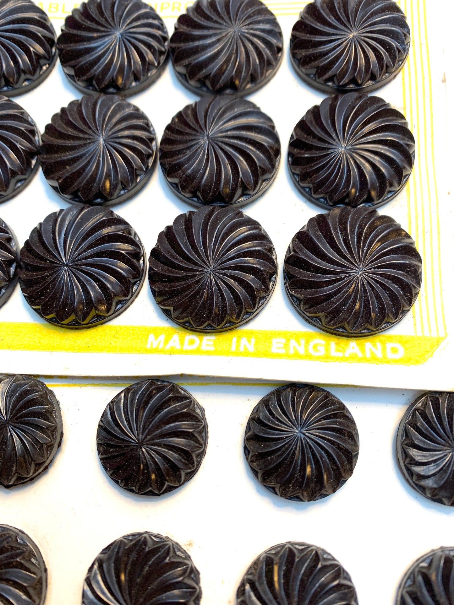 1940s Swirly Bakelite Brown Made in England Buttons 2.2cm or 1.8cm