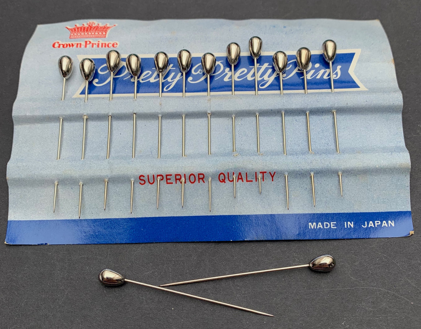 Vintage 5.5cm Japanese Made Silver "PRETTY PRETTY PINS "