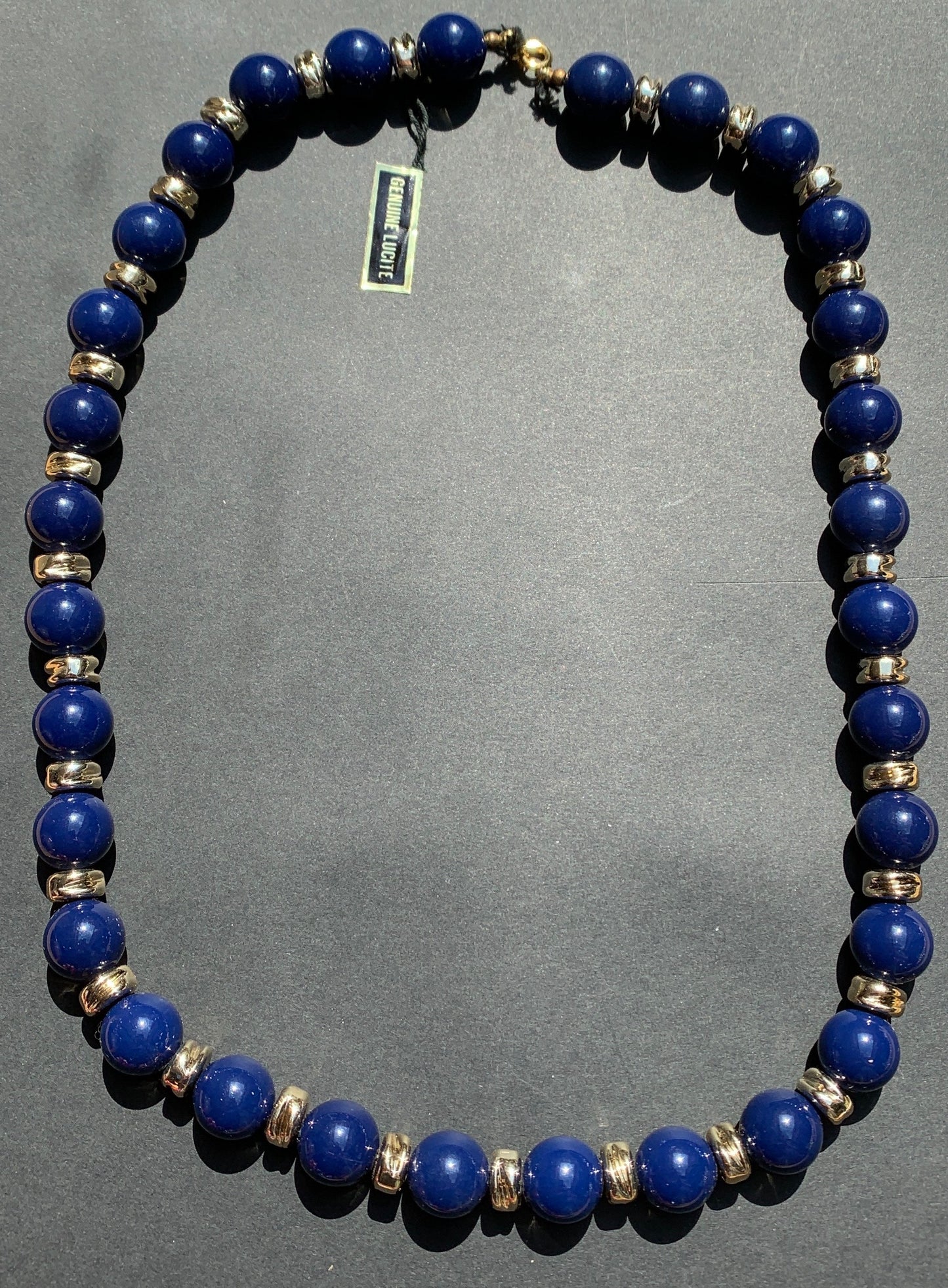 Royal Blue and Gold Vintage Lucite Beads