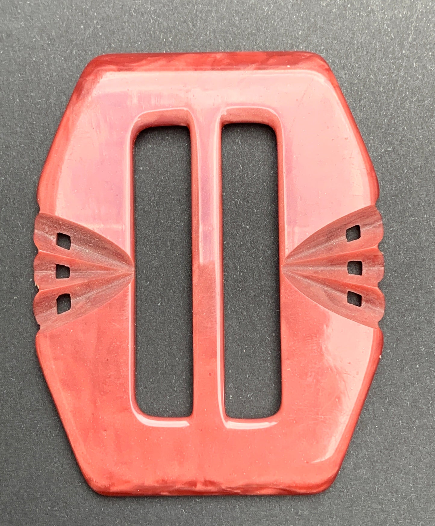 Plush Damask Pink 1940s 6cm French Belt Buckle for 4cm Belt.