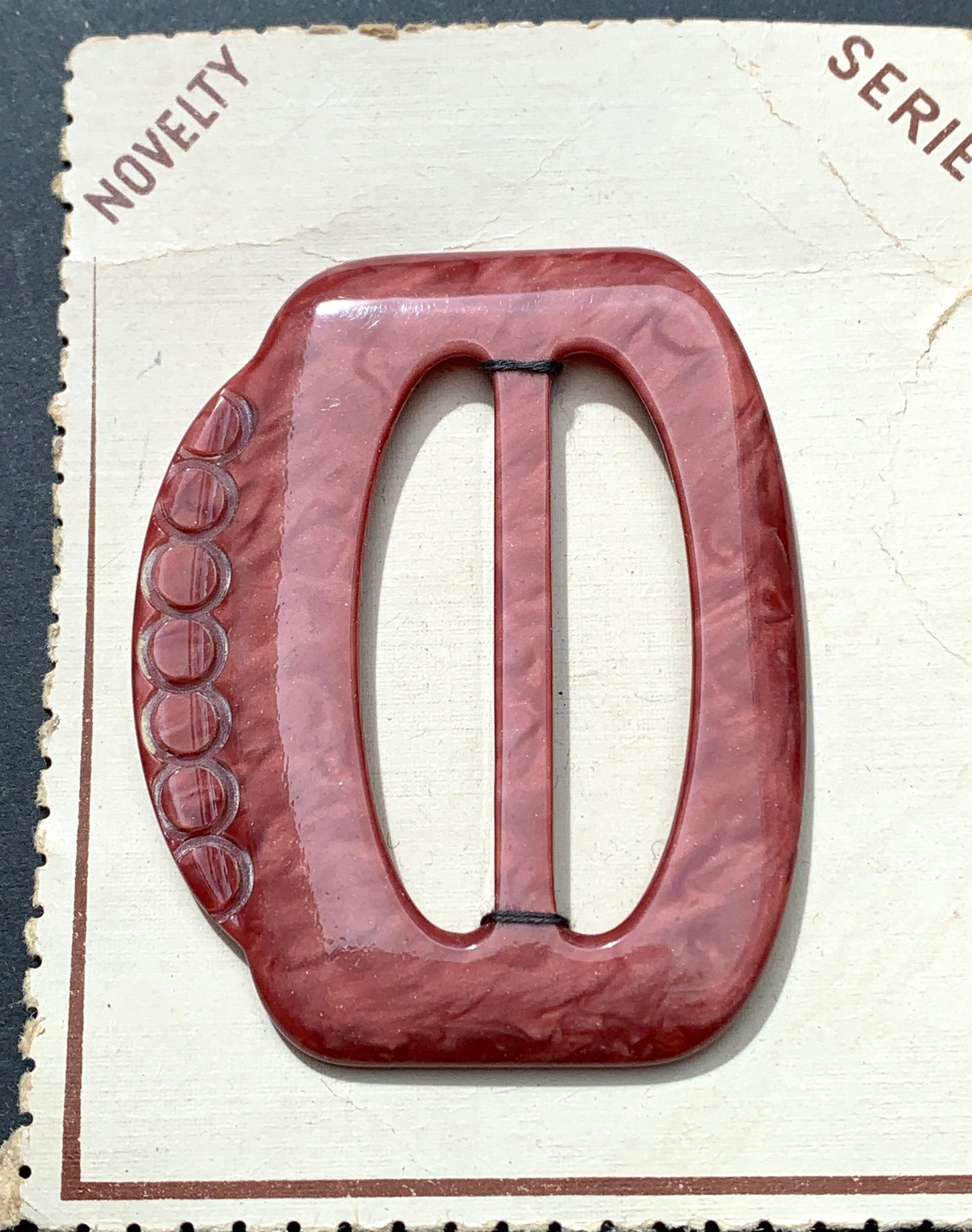 Shimmery Deep Rosewood Pink 1940s French 6cm Buckle