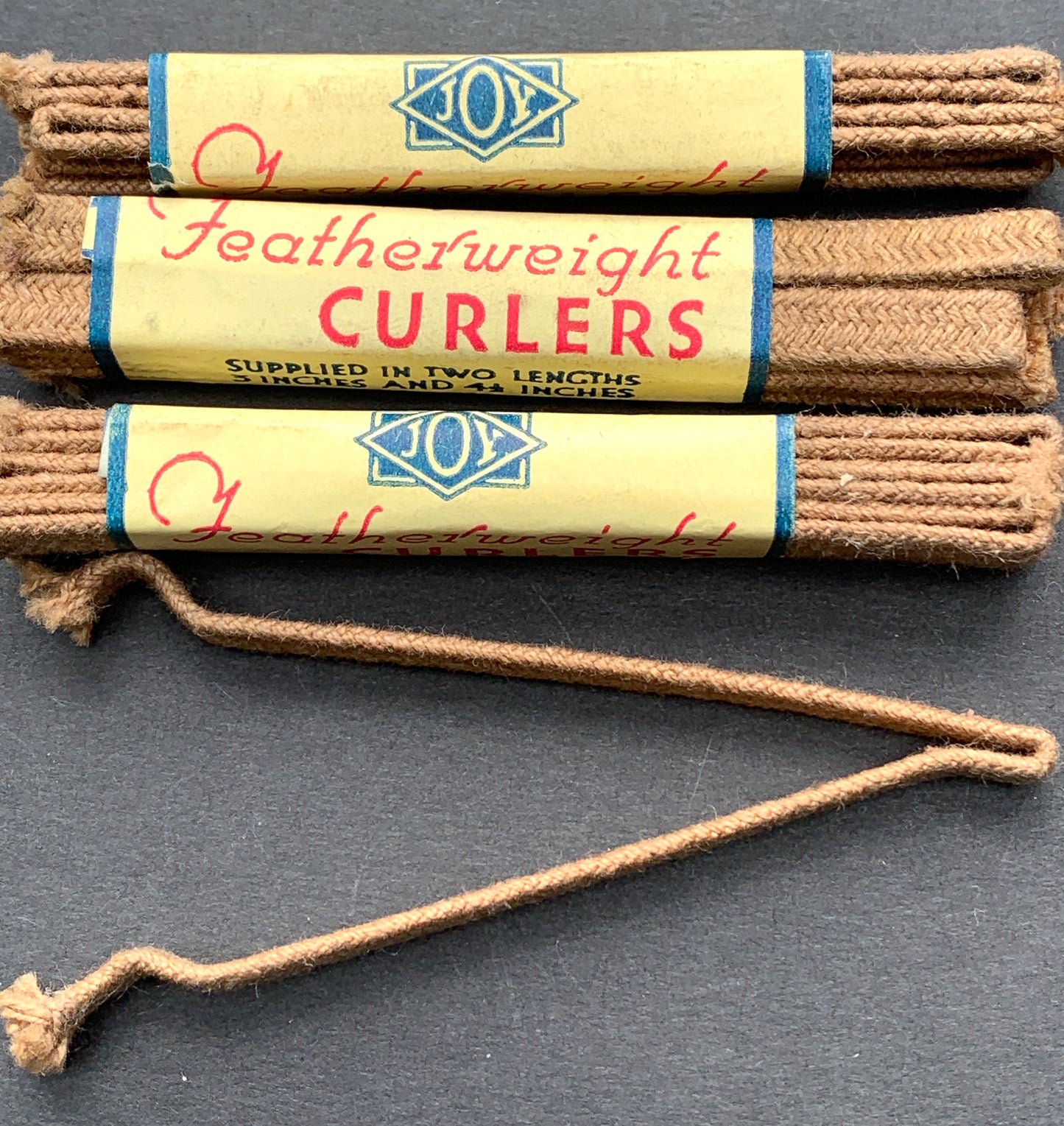 6 Flexible 6" long 1930s Featherweight fabric covered Hair Curlers