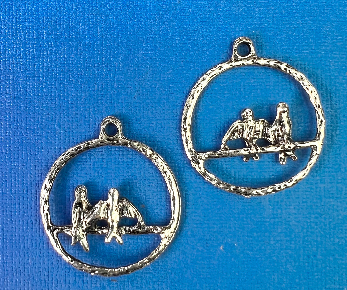 2 Birds on a Perch Charms / Pendants