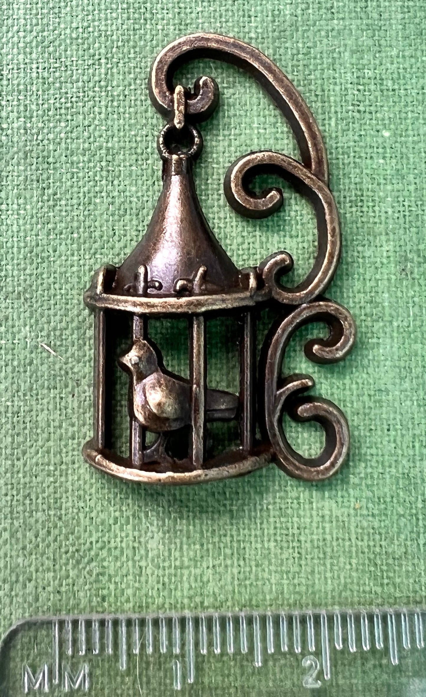 3.5cm Bronze Birdcage Charm / Pendant