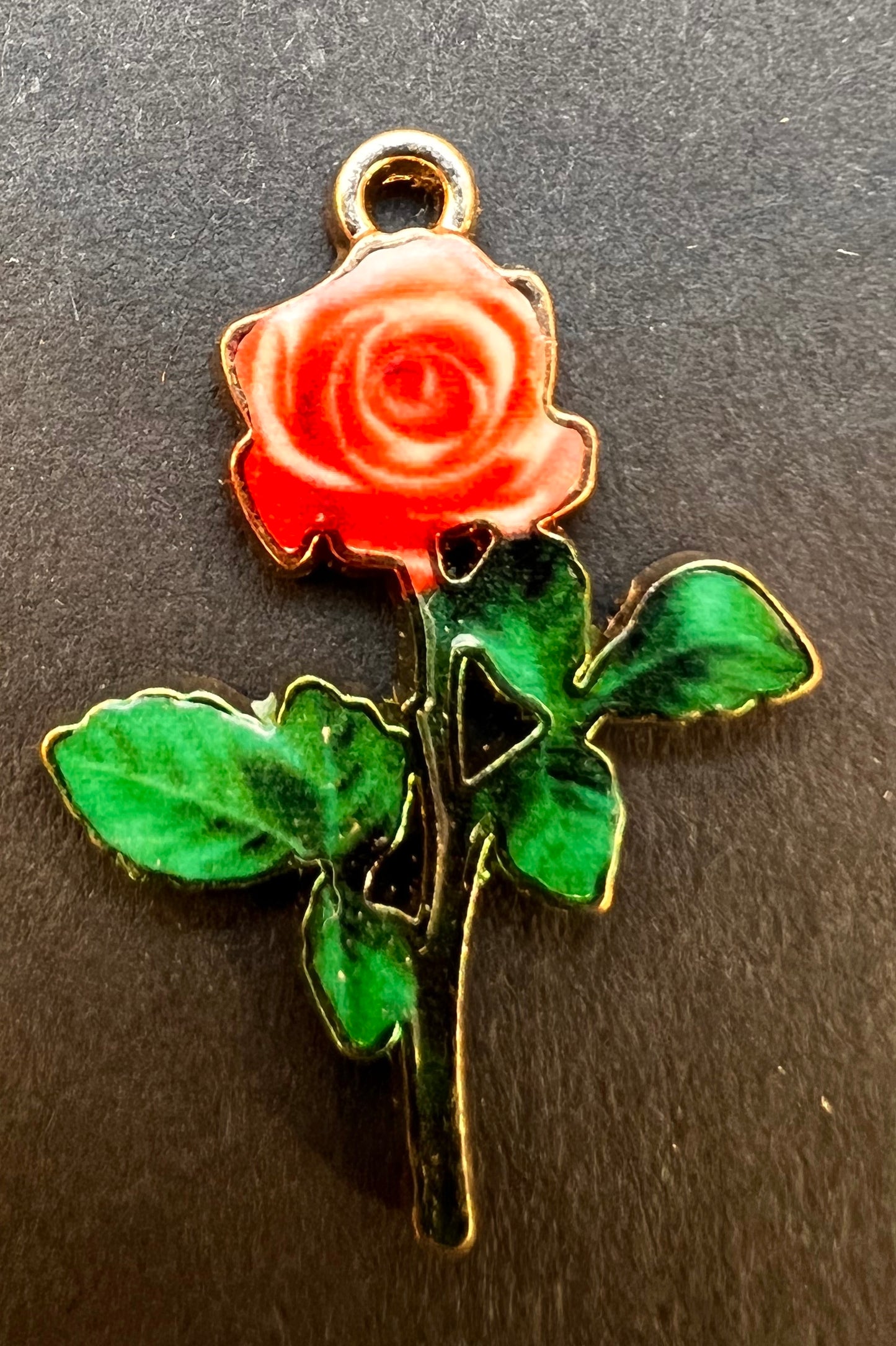 3cm Enamel Rose Charm