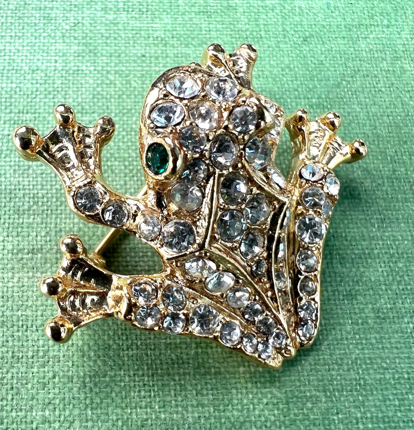 The Sparkliest Frog in the Pond -Vintage Swarovski Crystal Brooch