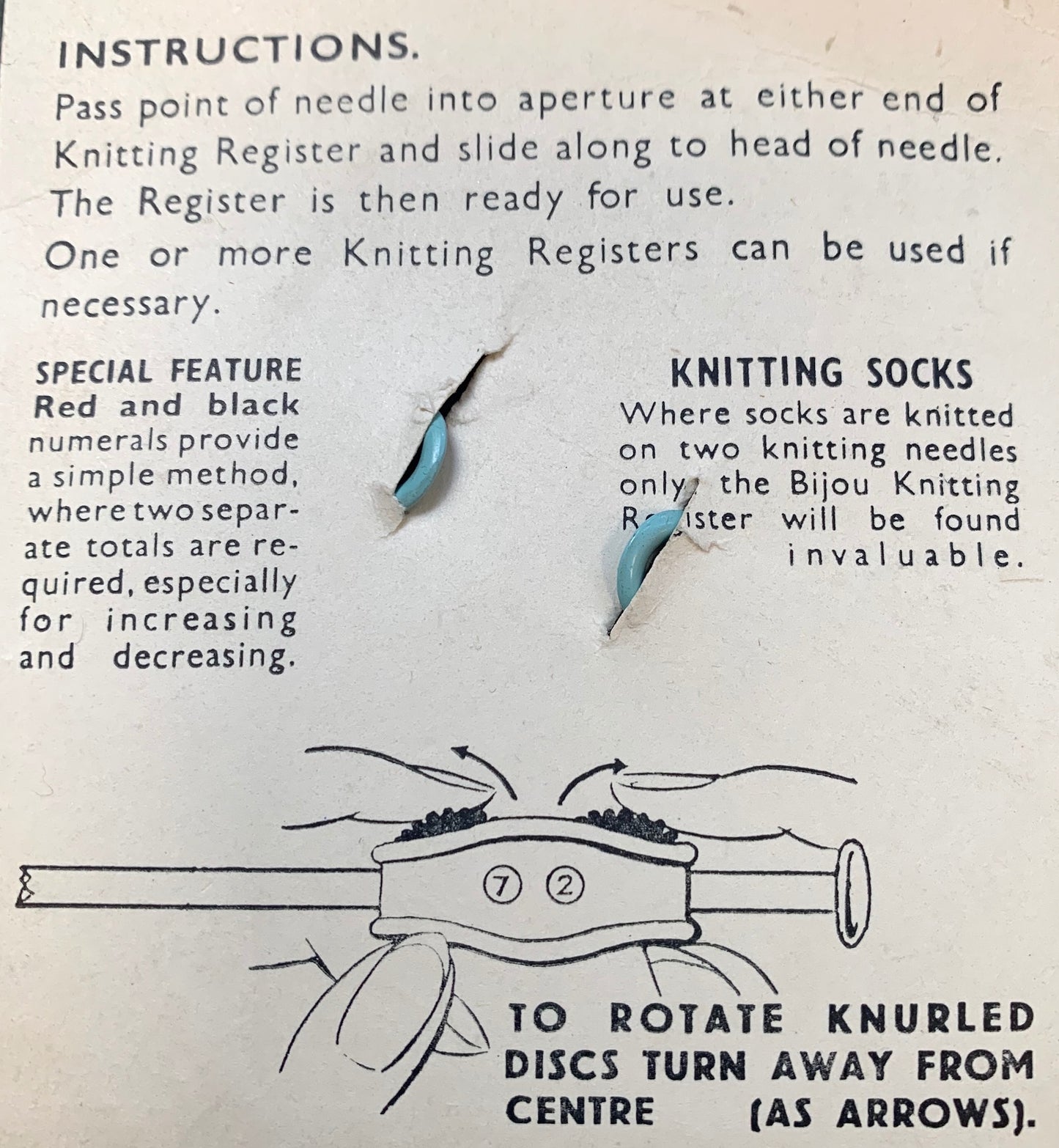 Delightful 1940s Bijou KNITTING REGISTER