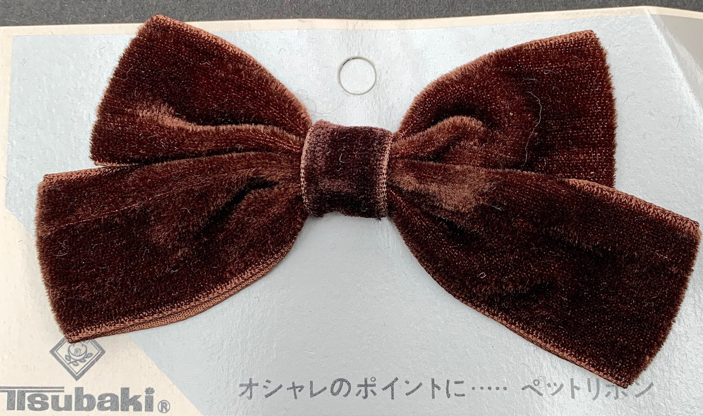 Vintage Velvet Bow Hair Clip - Choice of Colours - Made in Japan