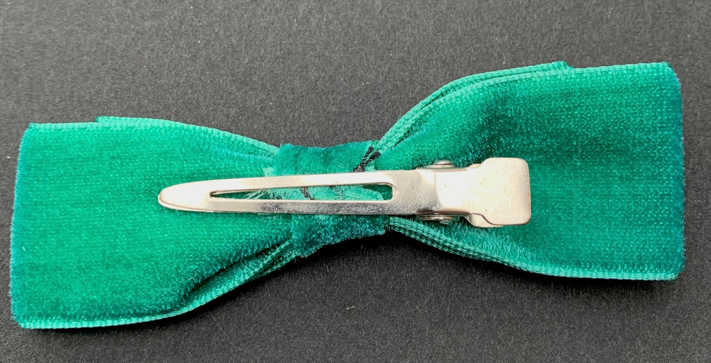 Happy Vintage Velvet Bow Hair Clip - Choice of Colours