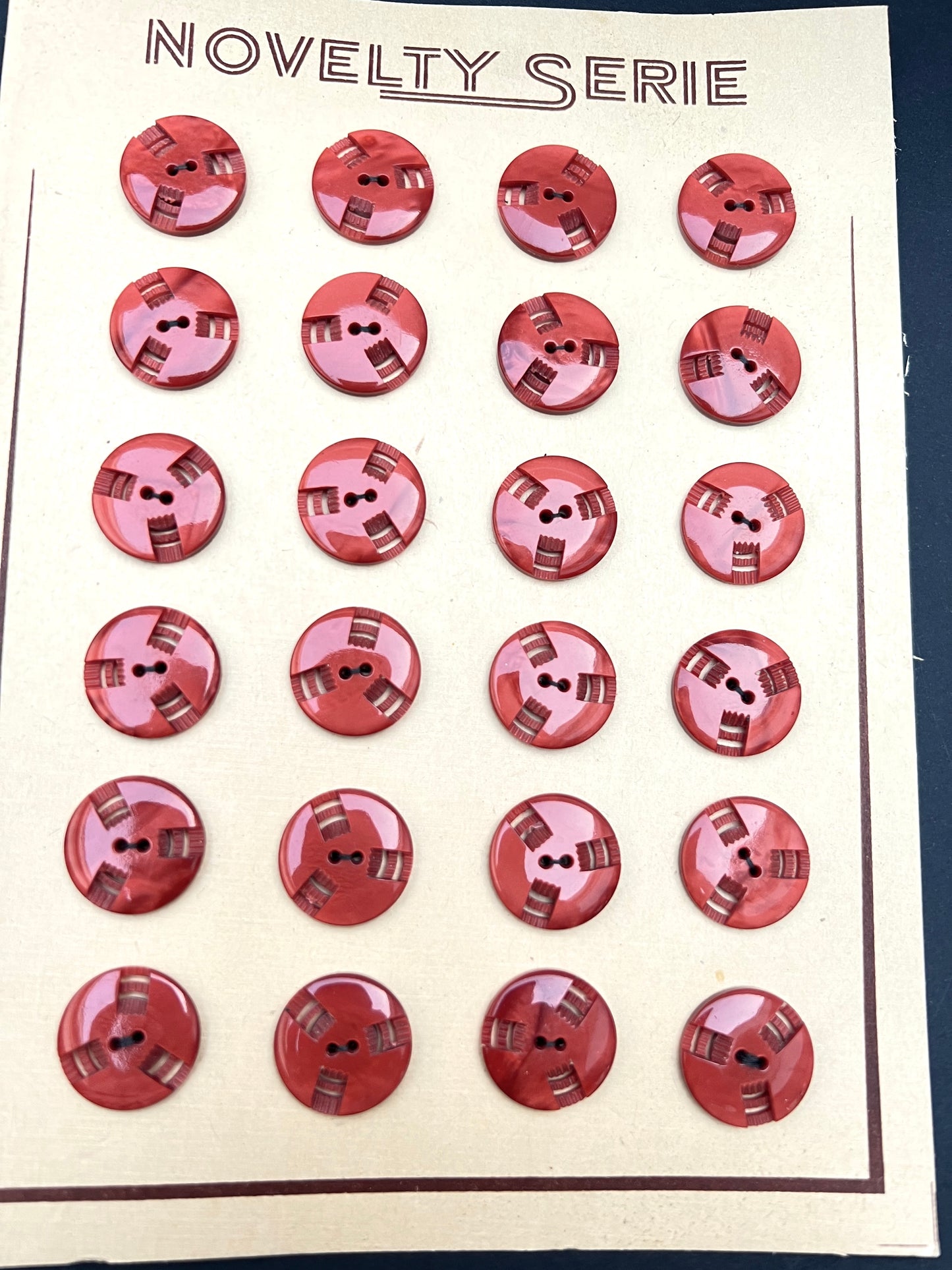 6 or 24 Rosewood Coloured Vintage French Buttons - 2.2cm or 1.7cm