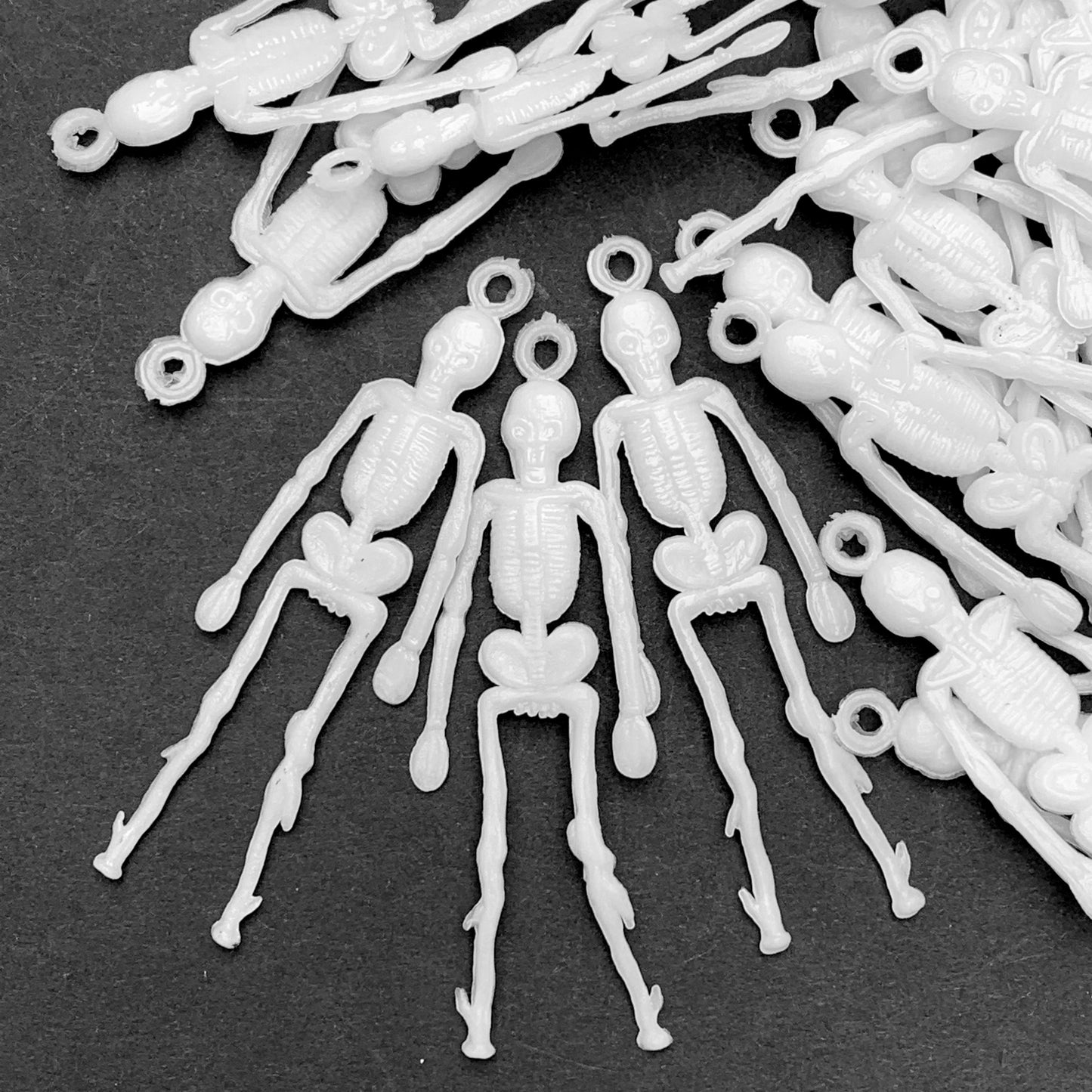 20 Vintage 6cm Skeleton  Charms -HALLOWEEN, Jewellery Making,  Bunting, Whatever...