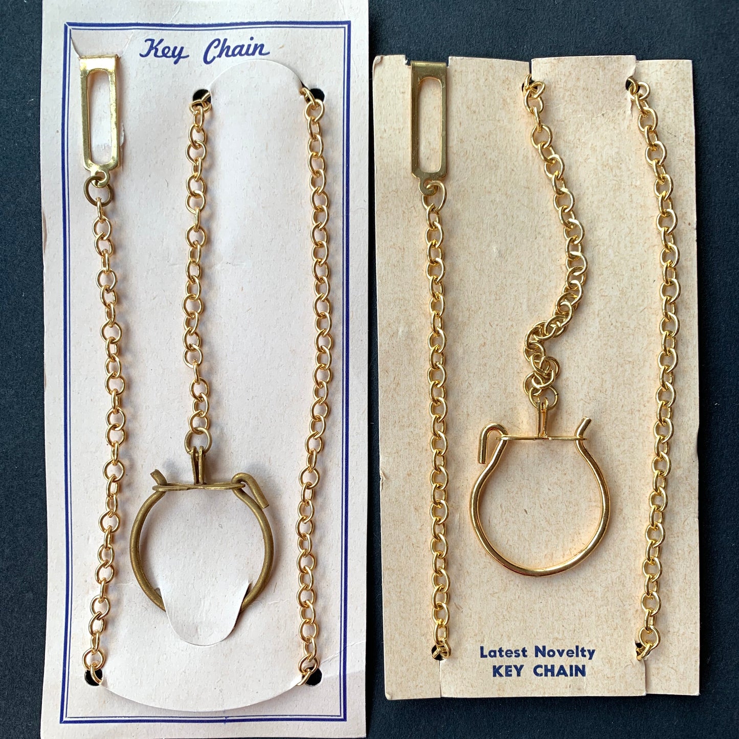 1940s Brass Key Chain on Original card.