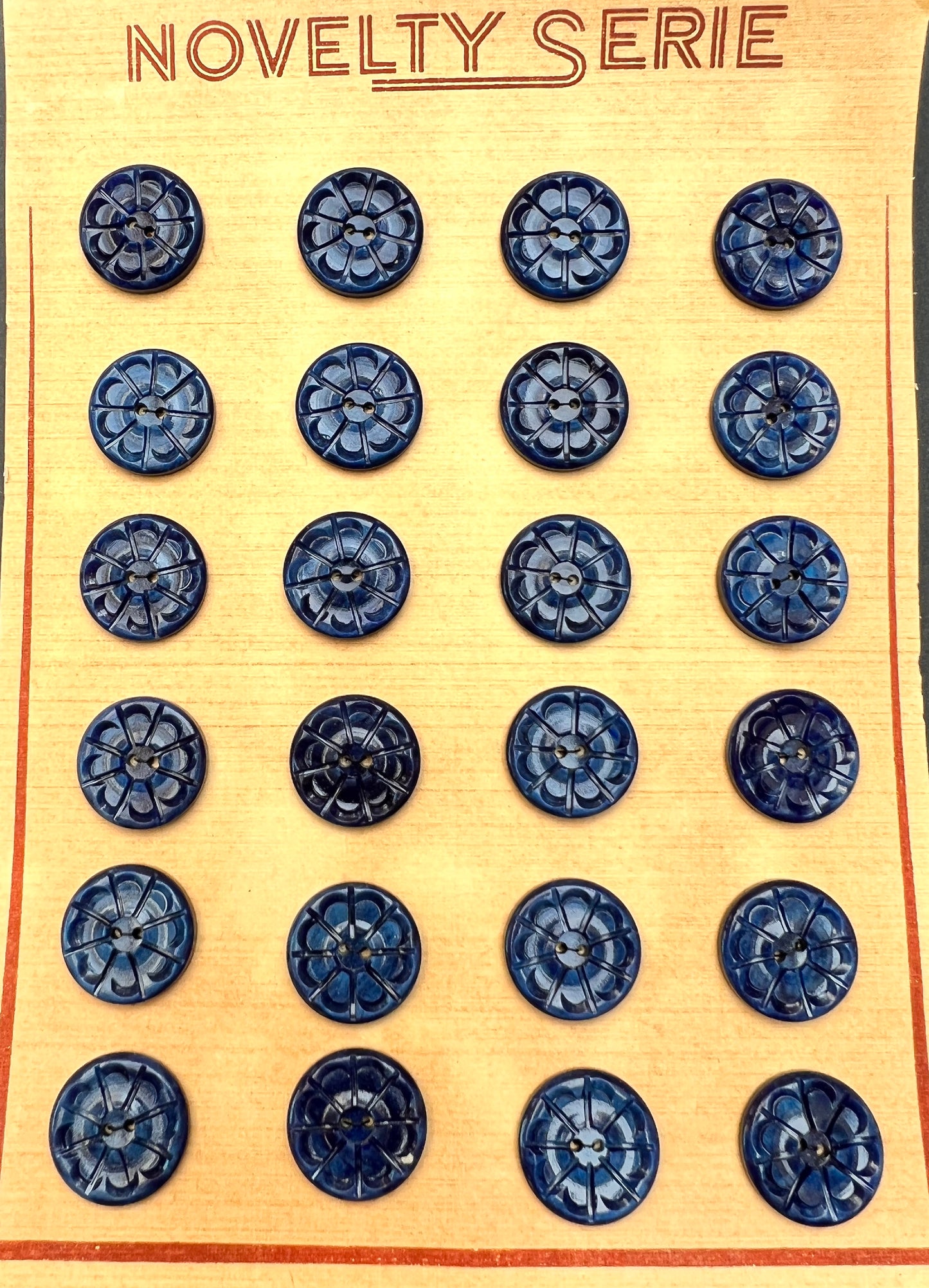 Rich Airforce Blue 1940s 2.2cm or 1.6cm Vintage Buttons 6 or 24