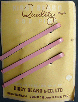 Choice of 5 Colours -1940s Kirby 7cm Enamel Hair Slides on Original Packaging