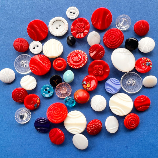 50 Lovely Vintage Glass Buttons