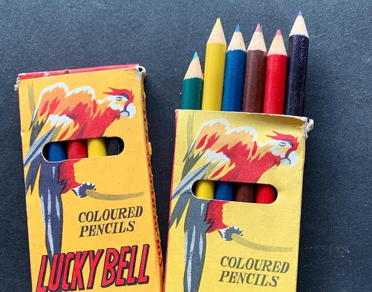 Vintage LUCKY BELL Box of Coloured Pencils