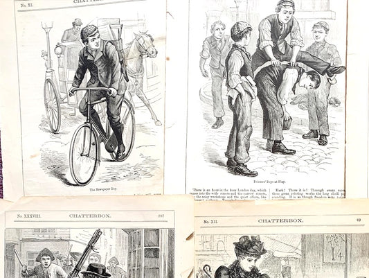9 Early 1920s Illustrations of City Street Life, for Crafting purposes !