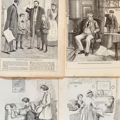 9 Early 1920s Illustrations of Interior Scenes including Basketmaking, for Crafting purposes !