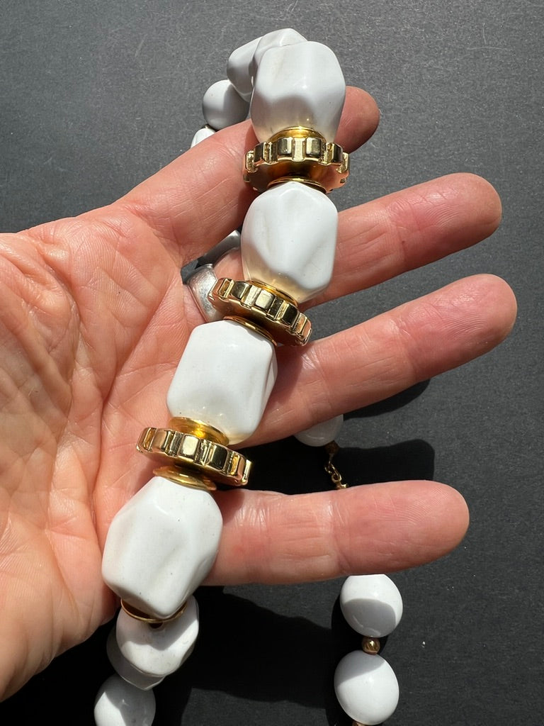 Big Chunky White 1970s Necklace