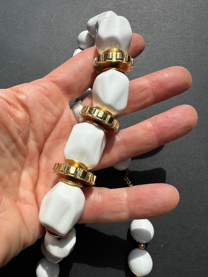 Big Chunky White 1970s Necklace