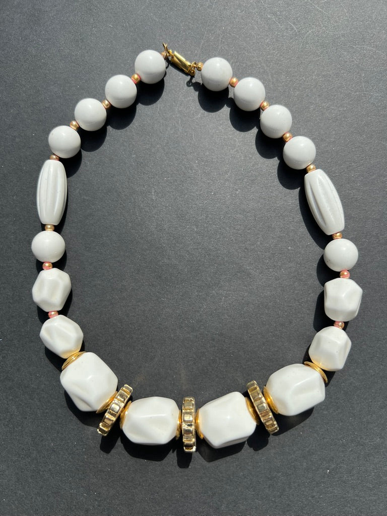 Big Chunky White 1970s Necklace