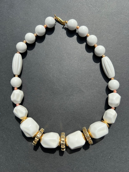 Big Chunky White 1970s Necklace