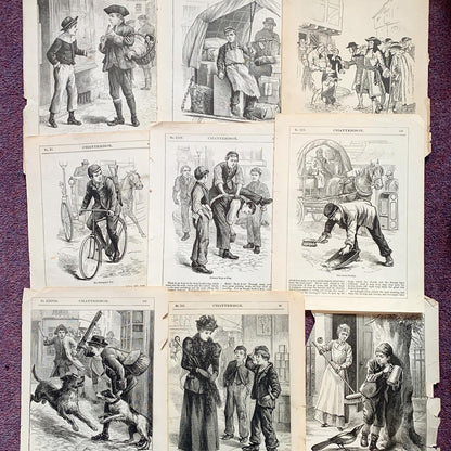 9 Early 1920s Illustrations of City Street Life, for Crafting purposes !