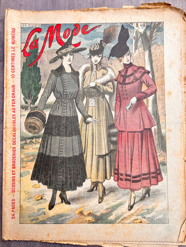 Gorgeous Winter Fashions and Crafts in January 1916 French La Mode. Issue No.4