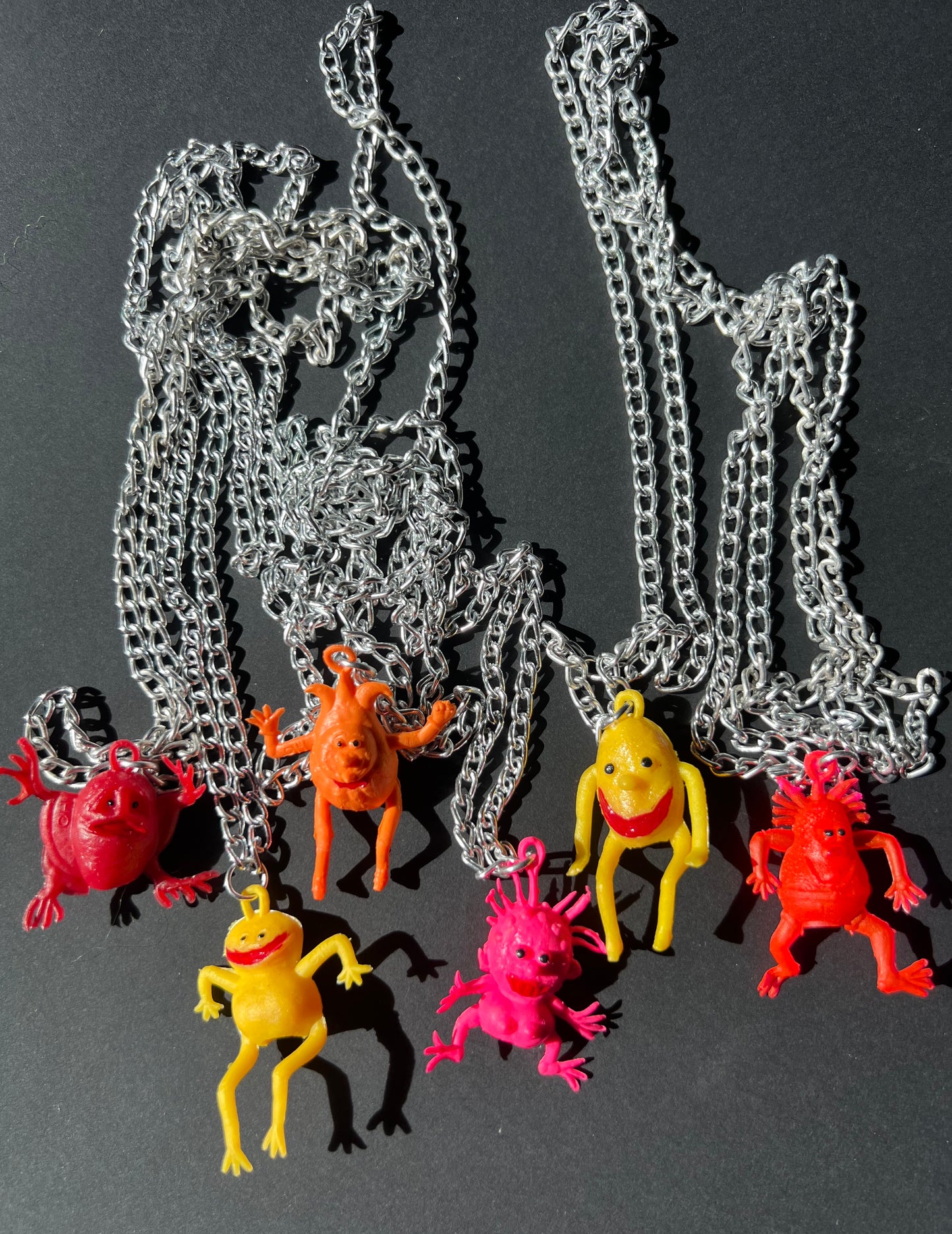 Gloriously Silly Vintage Rubber Monster Necklaces