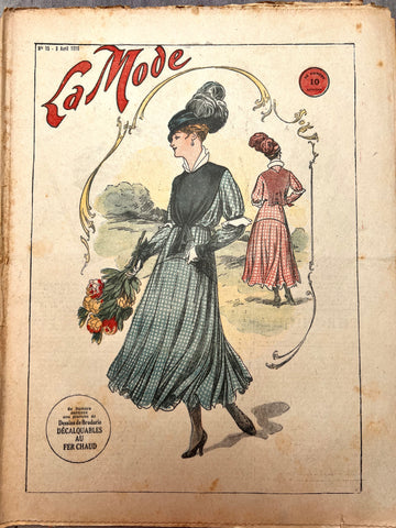 Spring Fashion in April 1916 French Magazine La Mode. Issue No.15
