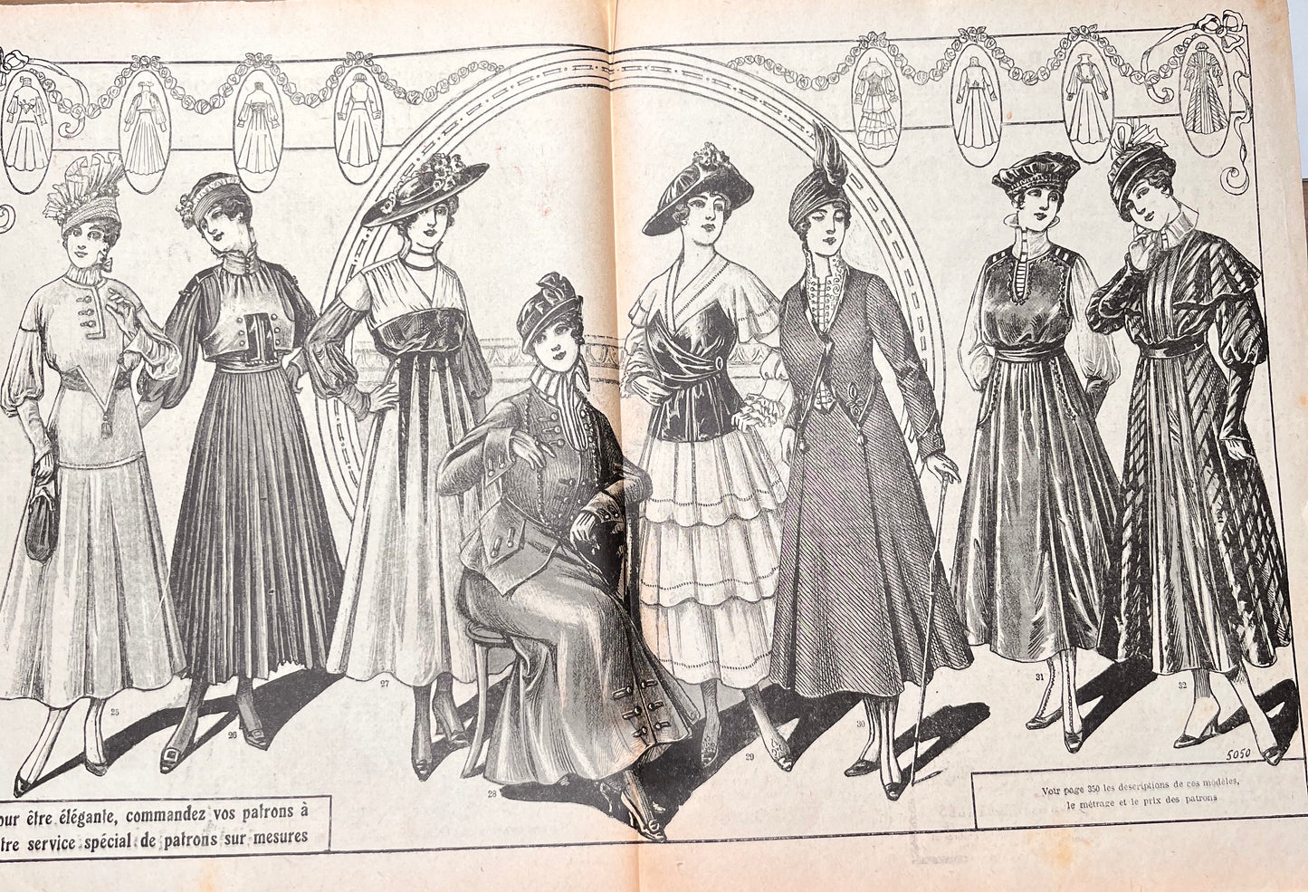 Spring Fashion in April 1916 French Magazine La Mode. Issue No.15