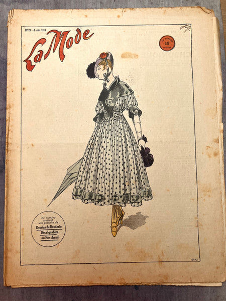 Delightful Little Girls Hats, Extraordinary Women's Hats, Fashion and Crafts in June 1916 French Magazine La Mode. Issue No.23