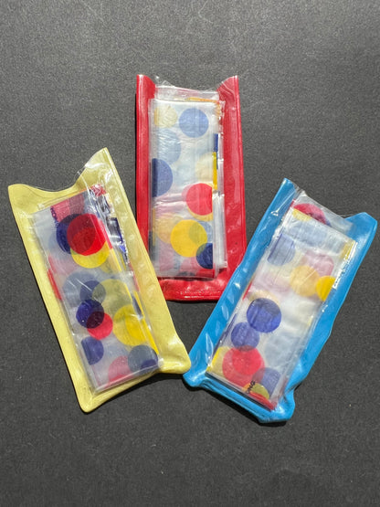 1950s Bright Spotty Rain Hats in Little Cases.
