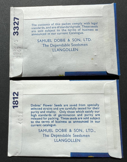 Lovely 1974 DOBIES Seed Packets