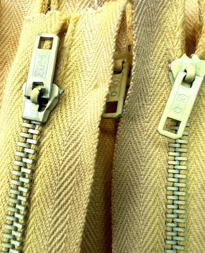 10 Dozen (120) Vintage 6" Yellow Metal Teeth  Zips
