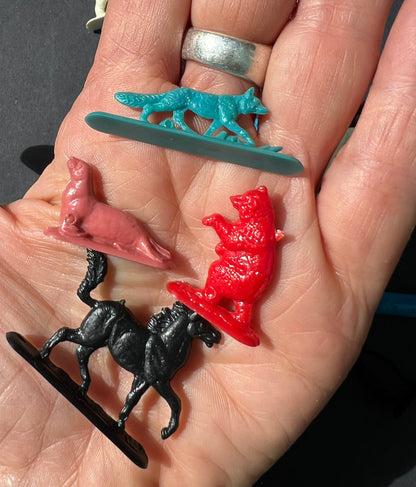 30 Wonderful Vintage 3cm Wild Animals, Trees + Fences...on Stands