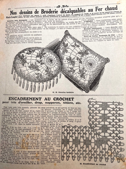 Womens and Childrens Fashion and Crafts in April 1916 French Magazine La Mode. Issue No.16