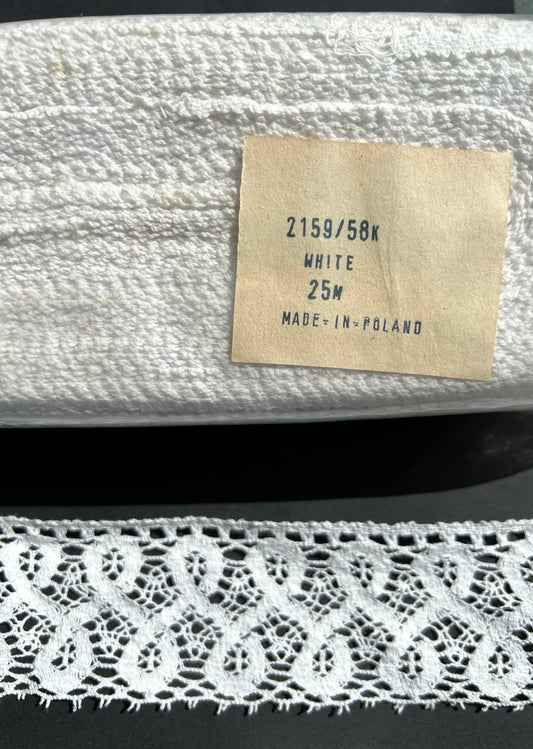 25m of 5cm wide Lively Vintage White Cotton Trim